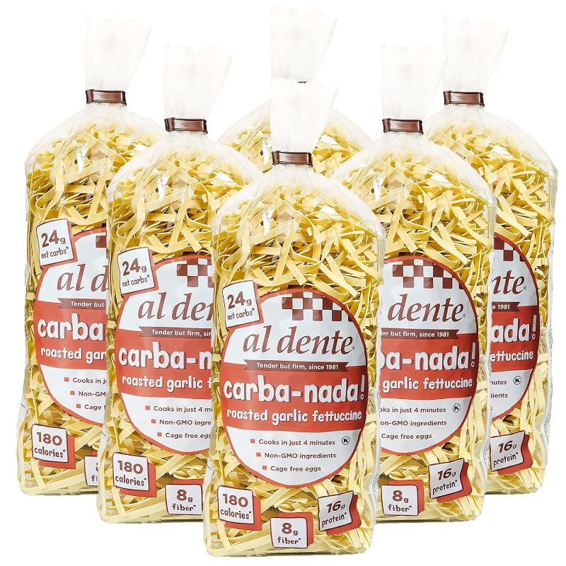 Photo 1 of 
AL DENTE Carba-Nada Roasted Fettuccine, Garlic, 10 Ounce (Pack of 6)