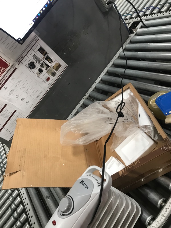 Photo 1 of JASUN Oil Filled Radiator Heater with Adjustable Thermostat, Mini Portable Space Heater 700W for Indoor Use, Overheat Safety, Quiet Work, White