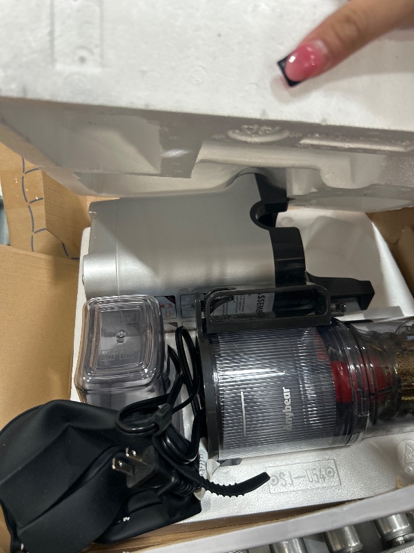 Photo 1 of (MISSING PARTS SEE NOTES) Anybear Cold Press Juicer, 200W Slow Masticating Juicer 4.3" Large Feed Chute Fit Whole Fruits Vegetables | Heavy Duty Auger | Tritan Materials | BPA Free | Easy to Clean (Silver)