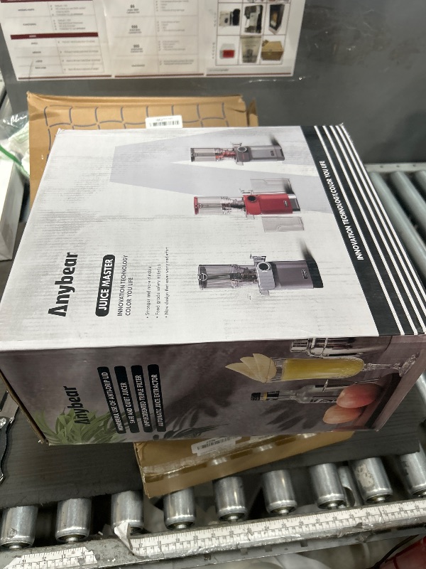 Photo 1 of (MISSING PARTS SEE NOTES) Anybear Cold Press Juicer, 200W Slow Masticating Juicer 4.3" Large Feed Chute Fit Whole Fruits Vegetables | Heavy Duty Auger | Tritan Materials | BPA Free | Easy to Clean (Silver)