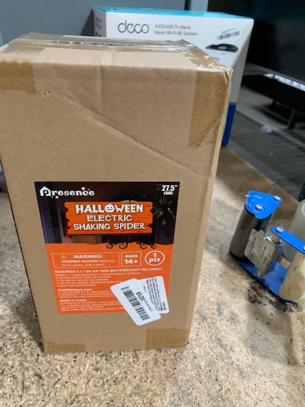 Photo 1 of 27'' Halloween Spider Hanging Decorations, Up and Down Automatically Sound Activated Scary Shaking Spiders Fake Hairy Spider Props for Halloween Animatronics Decorations Yard Party Garden Lawn Decor