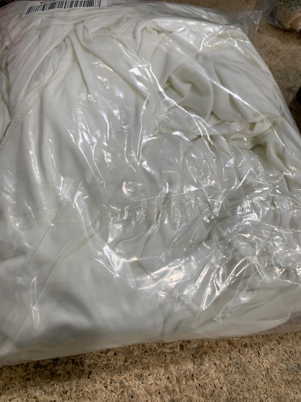 Photo 1 of 10 ft x 10 ft Wrinkle Free Ivory Backdrop Curtain for Wedding Parties, Polyester Ivory Photo Backdrop Drapes 2 Panels 5x10ft for Baby Shower Photoshoot Engagement Birthday Party Photography Background