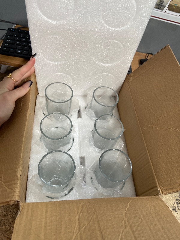 Photo 1 of [ 12 Pack ] Glass Cups with Glass Straws, 12oz Highball & Rock Drinking Glasses, Everyday Drinkware Glasses Set, Cute Tumbler Cup, Kitchen Glasses for Iced Coffee, Water, Beer, Cocktail, Whiskey Gift.