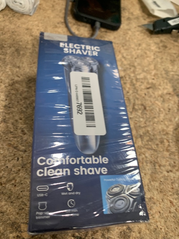 Photo 1 of (Heavily Used/ Minor Damage)Electric Razor for Men Face, ORVINA Electric Shavers for Men, Portable Rechargeable Waterproof Rotary Shaver with Pop-up Trimmer, LED Display and Travel Lock for Beard Trimming (Silver)