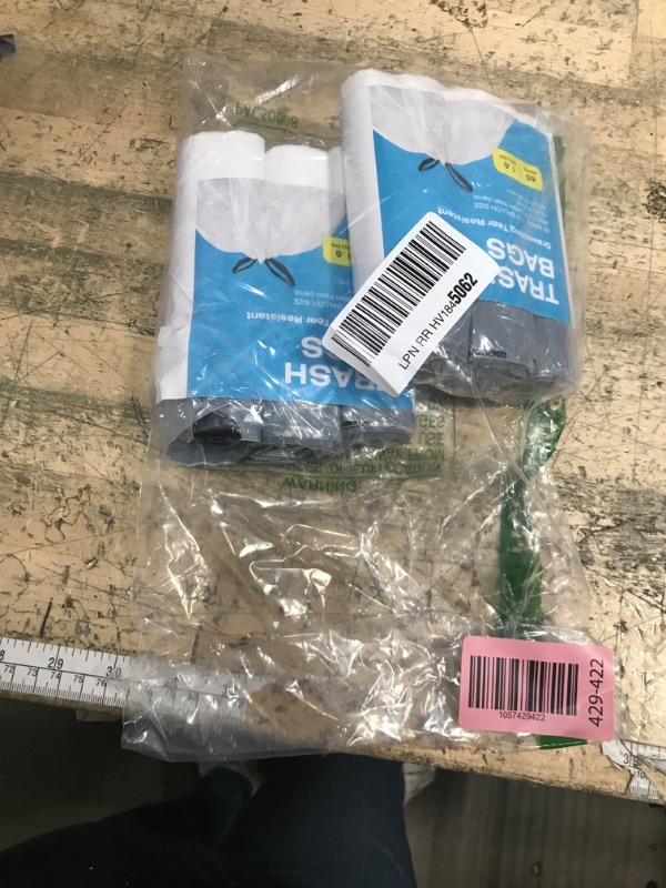 Photo 1 of 120 Counts 1.6 Gallon Mini Drawstring Trash Bags, Small Garbage Bags by KSSKSS, Code a fit 4.5-8 Liter, 1.2-2 Gal, White Trash Bin Liners for Home Office Kitchen Bathroom Bedroom