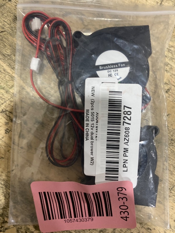 Photo 1 of 2Pcs 50mm Blower Fan 12V 5015 Dual Ball Bearings Brushless Turbine Turbo Blower 50mm x 15mm Fan 2Pin for 3D Printer and Other Small Appliances Series Repair Replacement