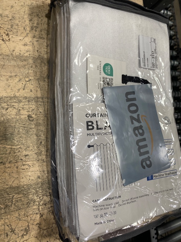 Photo 1 of 100% Blackout Shield Linen Blackout Curtains for Bedroom 96 Inches Long, Back Tab/Rod Pocket Living Room Drapes, Thermal Insulated Blackout Curtains 2 Panels Set, 50" W x 96" L, Off White