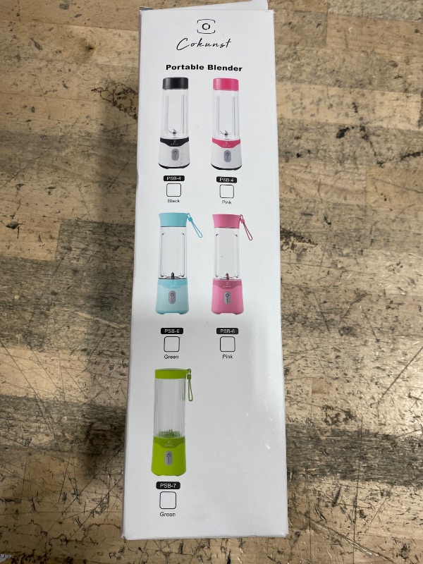 Photo 1 of **FOR PARTS/NON-FUNCTIONAL** COKUNST 18oz Portable Blender with 6 Blades for Protein & Shakes, USB Rechargeable Juices Mixer, Small Blender with Extra Handle Lid for Travel Sports Outgoing-Black