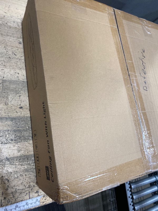 Photo 1 of **Parts Only** ZMISHIBO Low Profile Ceiling Fans with Lights and Remote, 20 Inch Flush Mount Ceiling Fan with Light, 3000K-6000K Dimmable Fandelier LED Fan Light, 6 Wind Speeds Black Ceiling Fans for Bedroom