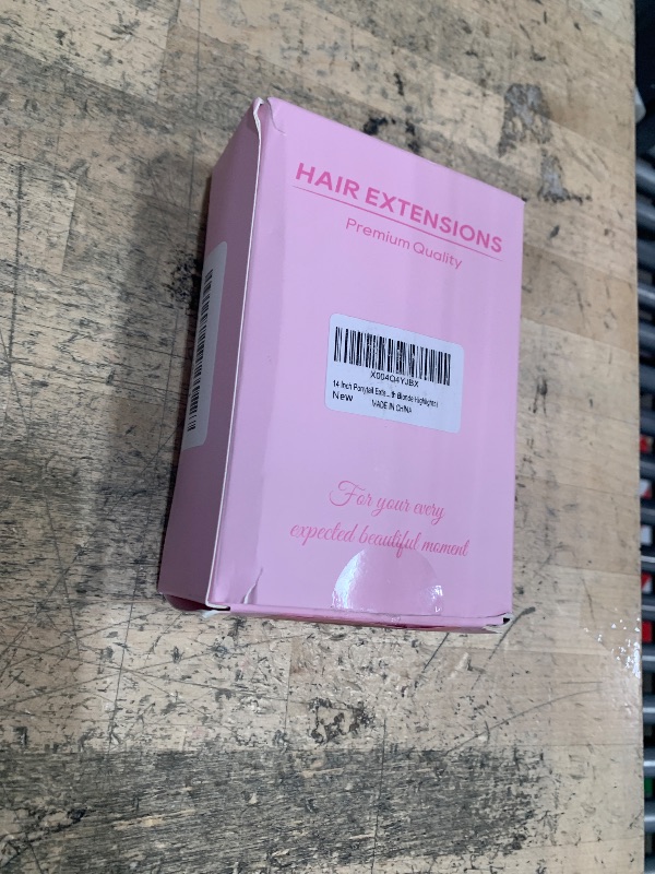 Photo 1 of 14 Inch Ponytail Extension - Soft Wavy Pony Tails Hair Extensions, Claw Clip Ponytail Extension, Synthetic Hair Extensions Ponytail, Clip in Ponytail (Color: Brown with Blonde Highlights)