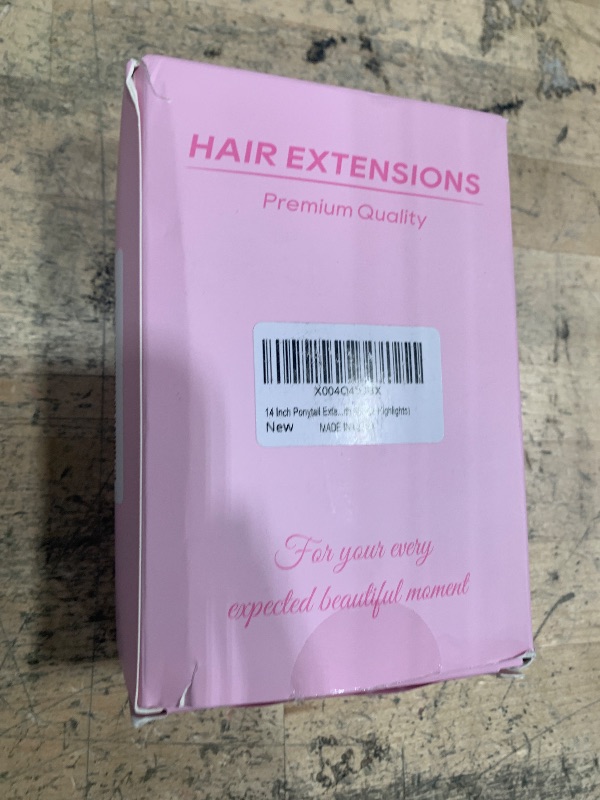 Photo 1 of 14 Inch Ponytail Extension - Soft Wavy Pony Tails Hair Extensions, Claw Clip Ponytail Extension, Synthetic Hair Extensions Ponytail, Clip in Ponytail (Color: Brown with Blonde Highlights)