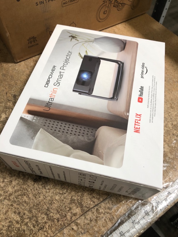 Photo 1 of [Ultra-Slim 1.97"| Netflix Licensed | AI Auto Focus | 360° Stand] Smart Mini Projector with WiFi 6 & Bluetooth, Built-in Netflix/YouTube/Disney+/Hulu, DBPOWER N5 Movie Projector for Bedroom (Black)