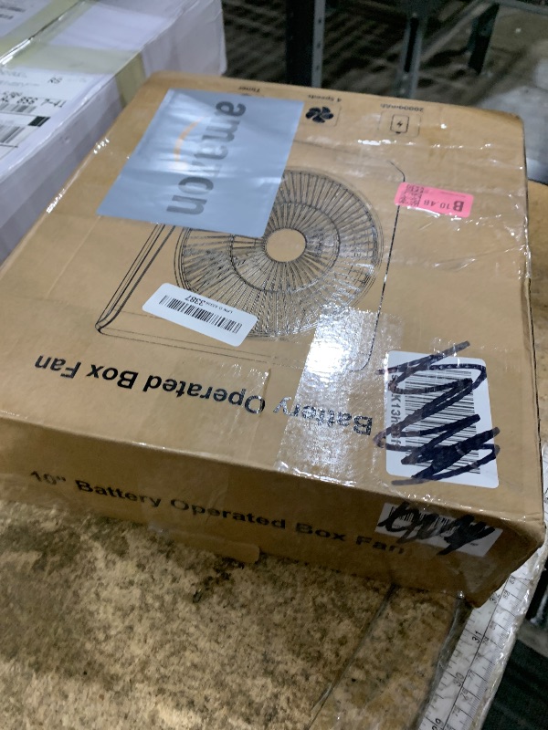 Photo 1 of 10Inch Portable Small Box Fan, 20000mAh Rechargeable Battery Operated, Max 55Hrs Cooling, 4 Speeds, 270° Pivoting, Cordless Square Table Fan with Timer for Window Bedroom Kitchen Office Power Outage