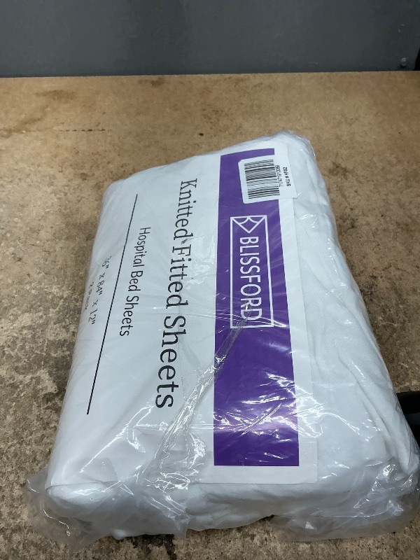 Photo 1 of 2 Pack Fitted Hospital Bed Sheets with Elastic All Around for a Perfect Fit - Cotton Rich Soft Knitted Jersey Sheet, 36” x 84” x 12”