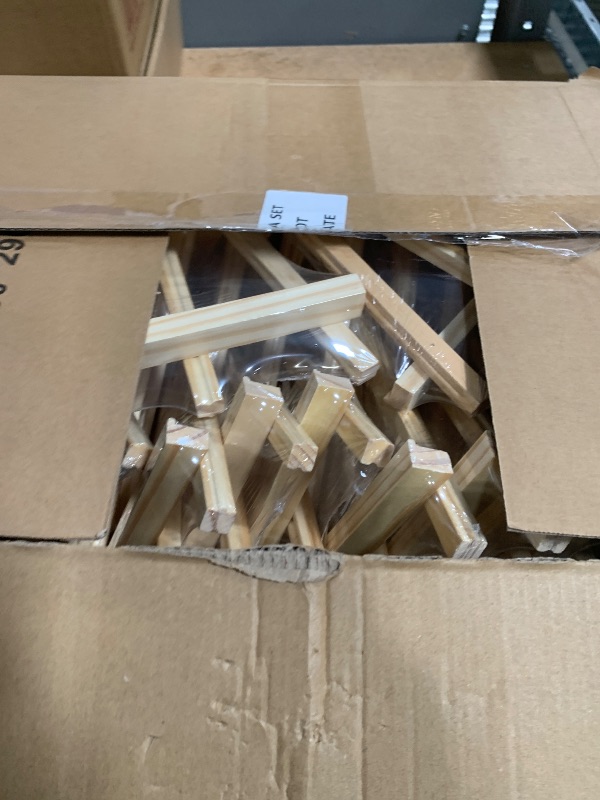 Photo 1 of 26 Pack 9 Inch Wood Easels, Easel Stand for Painting Canvases, Art, and Crafts, Tripod, Painting Party Easel, Kids Student Tabletop Easels for Painting, Portable Canvas Photo Picture Sign Holder