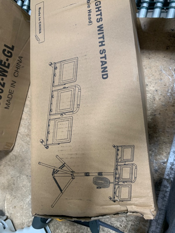 Photo 1 of 22000 Lumen Work Lights with Stand, 3 Head Portable LED Work Light, with Adjustable&Foldable Tripod Stand, IP66 Waterproof Lamp for Outdoor Indoor Job Site Workshop Garage Construction Site Lighting