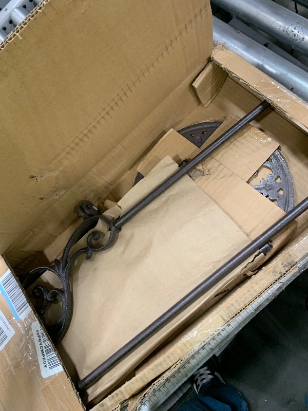 Photo 1 of ***PARTS ONLY***OwnMy 3 Tier Heavy Duty Cast Iron Plant Stand Foldable Wrought Iron Flower Pot Holder, Indoor & Outdoor Tall Plant Stand for Garden Patio, Decorative Round Metal Plant Display Rack