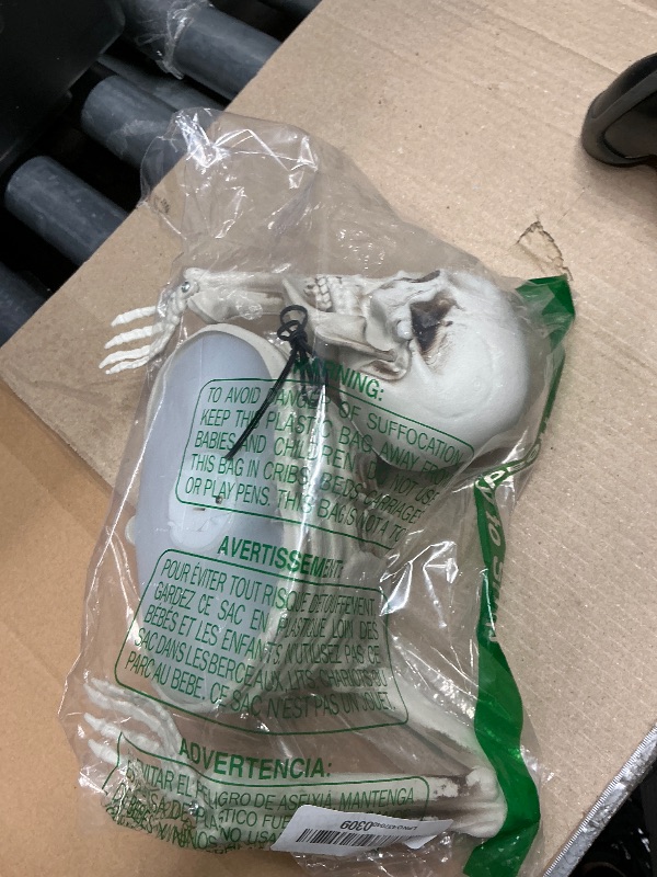 Photo 1 of 10 Inch Halloween Skeleton with Different Light Colors, Holiday Party Home Haunted House Yard Art, Indoor Lawn Stakes Garden Halloween Skeleton Decoration