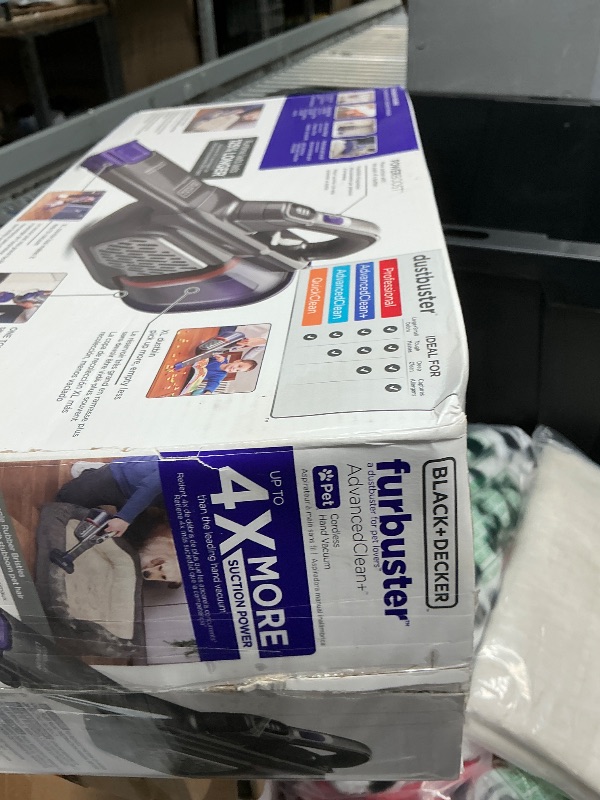 Photo 1 of *** FOR PARTS**** BLACK+DECKER dust buster Handheld Vacuum Cordless, Pet Hair Vacuum, Portable for Home and Car with Pet Brush, Rechargeable, Powerful Suction, Washable Bowl Filter,furbuster AdvancedClean (HHVK515JP07)