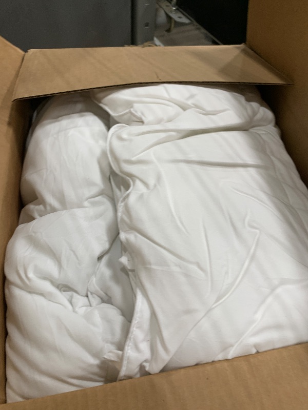 Photo 1 of ***ONLY COMFORTER***Simple Opulence 100% Linen Duvet Cover with Embroidery Border Washed - Button Closure Soft Breathable Farmhouse - White, Queen Size