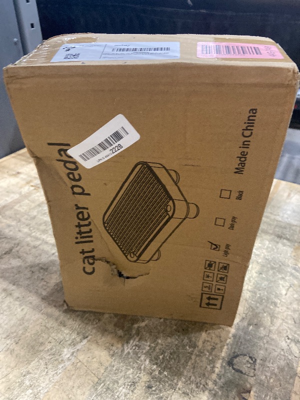 Photo 1 of Aothey Litter Box Step, Litter Box Ramp/Catcher with Wooden Base, Anti-Tracking & Easy to Clean, Ideal for Small & Elderly Cats (Grey)