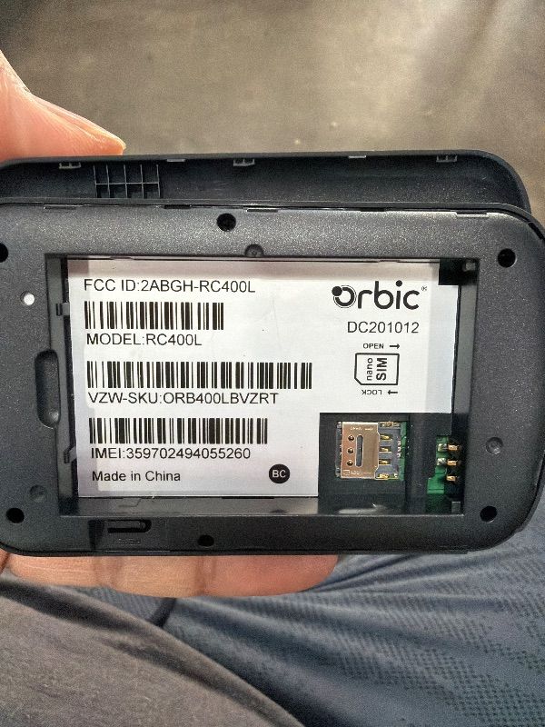 Photo 1 of ***SEE NOTES***
Orbic Speed Mobile Hotspot | 4G LTE |Connect up to 10 Wi-Fi Enabled Devices | Up to 12 hrs of Usage time |Up to 5 Days of Stand-by time | Great for Remote Workers (Renewed)