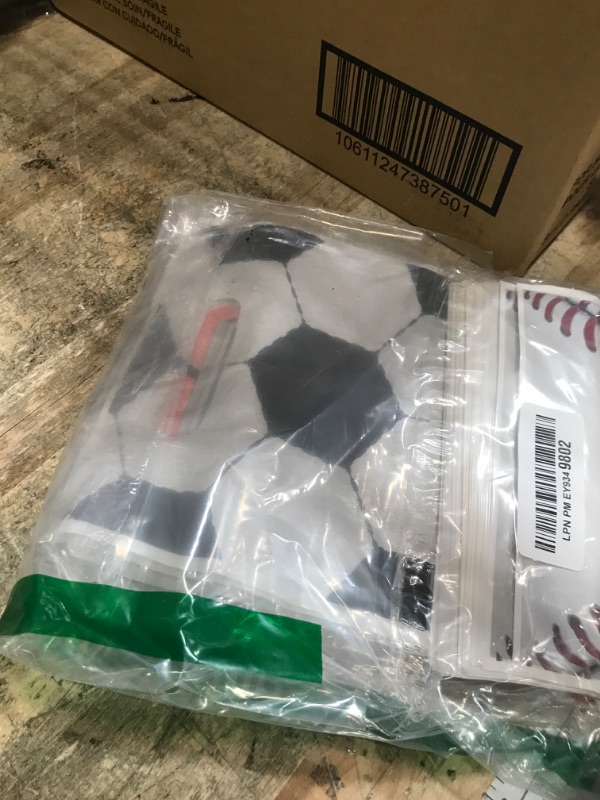 Photo 1 of 100 Pcs Football Sports Party Favor Bags Soccer Candy Gift Plastic Goodie Treat Bags Bulk with Handles for Baseball Basketball Theme Event Gift Bag Birthday Supplies Decorations