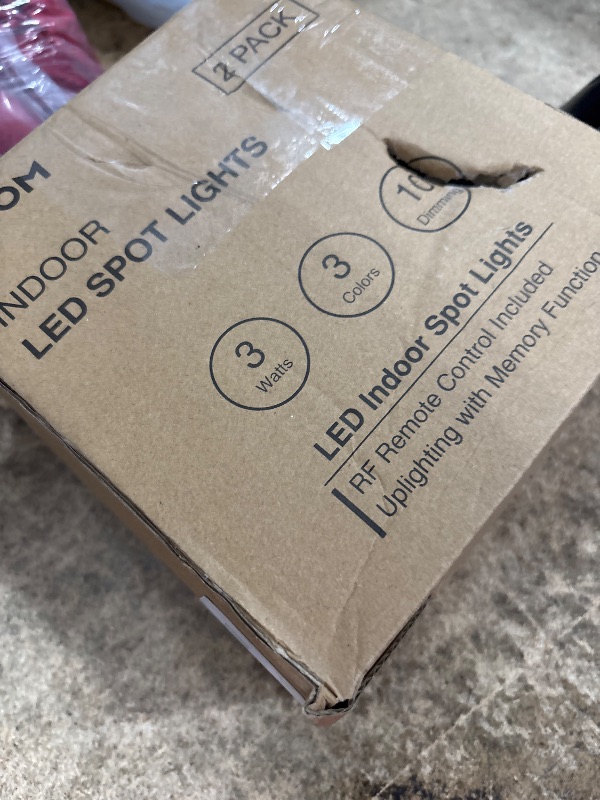 Photo 1 of ***PARTIAL SET ONLY 1 WORKS/ OTHER IS FOR PARTS*** URTOM 3000K/4000K/5000K Uplighting 3W LED Spotlight Indoor Plug-in with Memory Function Floor Spot Lights with Remote Control Dimmable Uplights Indoor for Plant/Picture/Artwork, 2 Pack