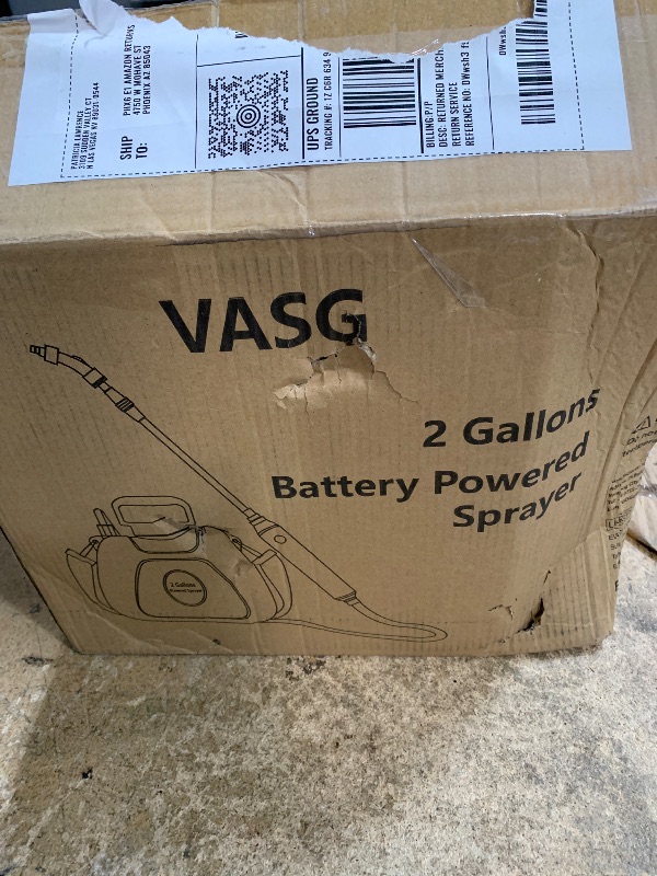 Photo 1 of 2 Gallon Battery Powered Garden Sprayer, Electric Sprayer, Weed Yard Lawn Sprayers with 5 Mist Nozzles & Retractable Wand & Adjustable Strap for Lawn, Garden, Yard (Teal)