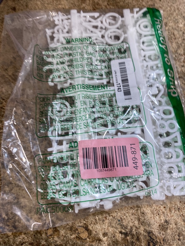 Photo 1 of 1 Inch Letters for Felt Letter Board, 188 Pieces Including Characters, Numbers & Symbols for Changeable Plastic Message Boards by Veskaoty (White)