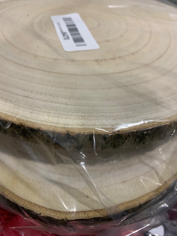 Photo 1 of 10 pcs Large Unfinished Wood Slices for Centerpieces 8-9 inches Wood Rounds for Tables Decor Rustic Wood Circles for DIY Crafts and Wedding Decor Round Wooden Discs for Ornaments