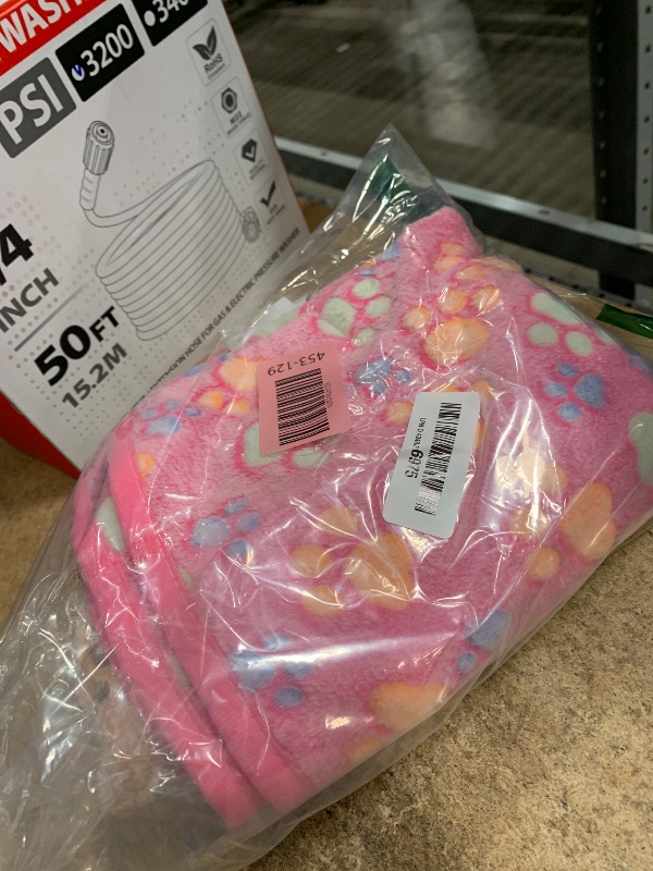 Photo 1 of 1 Pack 3 Blankets Super Soft Fluffy Premium Fleece Pet Blanket Flannel Throw for Dog Puppy Cat Paw Brown/Pink/White Small(23x16 inch)