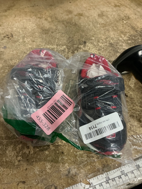 Photo 1 of **POSSIBLY RUNS BIG** Disney Pixar Cars Lightning McQueen Shoes LED Light Up Sneakers - Kids Boys Lightweight Breathable Athletic Shoe - Red/Black (Size 8 Toddler)