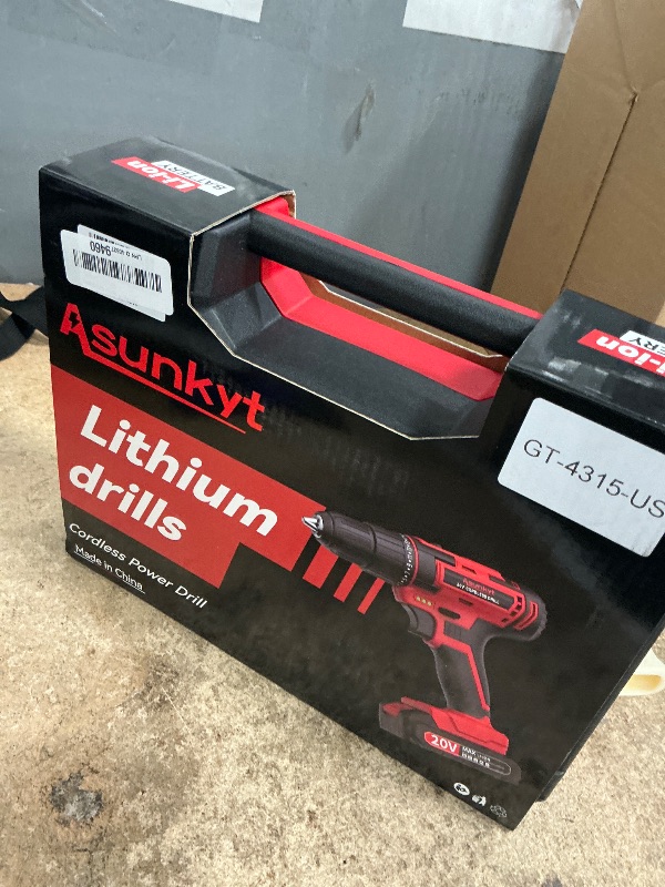 Photo 1 of 20V Power Drill Cordless, Cordless Drill with Battery and Charger with Torque 30N, Impact Function, 3/8-Inch Keyless Chuck for Screwdriving and Drilling (Battery×2)