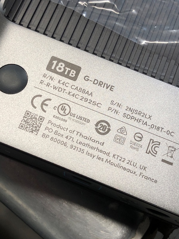Photo 1 of (see all images) SanDisk Professional 18TB G-Drive Enterprise-Class External Desktop Hard Drive - 7200RPM Ultrastar HDD Inside