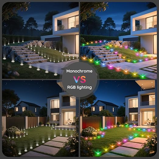 Photo 1 of **PARTS ONLY** 200 FT Permanent Outdoor Lights, Waterproof 2-in-1 Eaves & Ground Stakes LED String Lights with App/Remote Control for House, Garden– Smart Color-Changing Lighting for Halloween Christmas Decorations