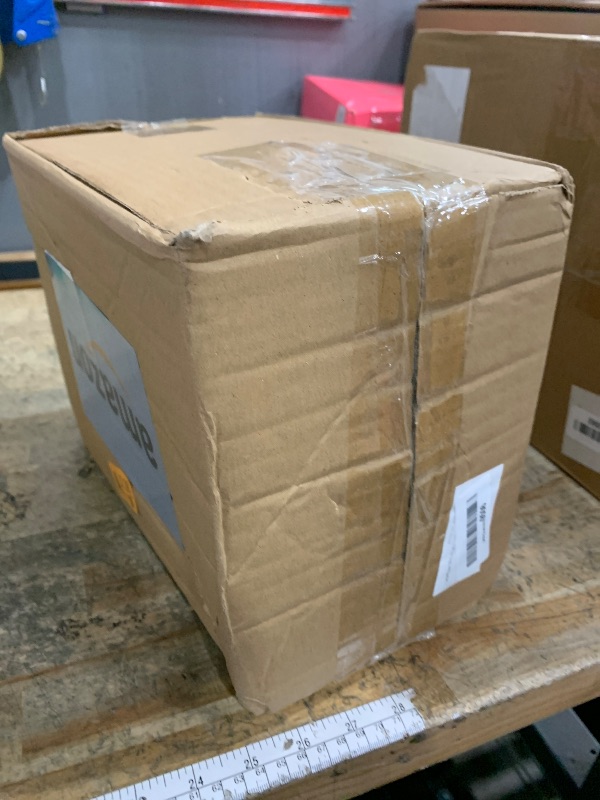 Photo 1 of ***HAS A BIG DENT *** SOUJOY Pet Treat and Food Storage Bin with Lid and Scoop, 6LBS White Vintage Farmhouse Storage Tin, Coated Carbon Steel Canister, Gift for Dogs Owners