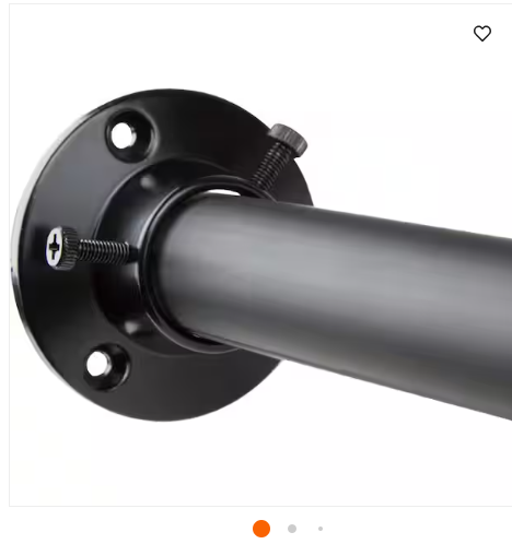 Photo 1 of 16-120 inch Long Adjustable Matte Black Curtain Rods,1 inch Diameter Splicing Heavy Duty Rod Set with Aluminum Finals for Windows, Door, Drapery