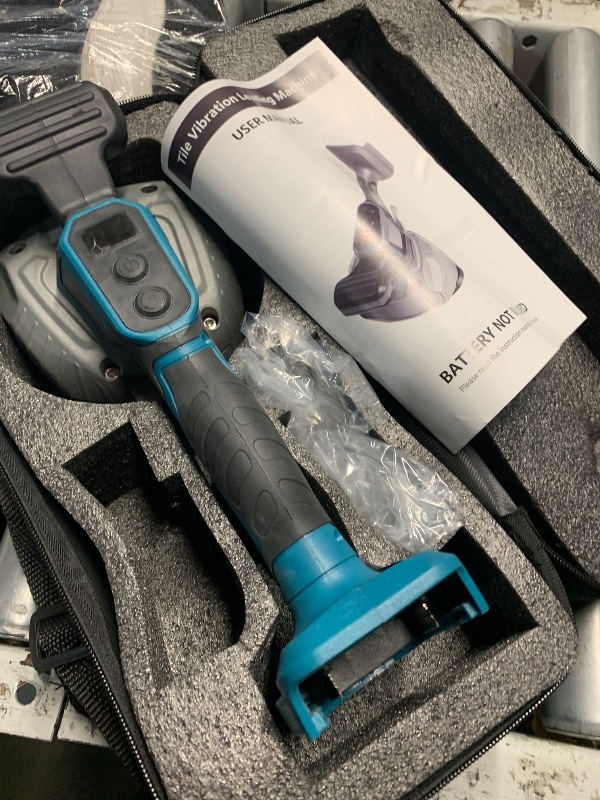 Photo 1 of (item sold for parts) LAKIX Cordless Tile Vibration Tool, Tile Vibration Leveling Machine for Makitta 18V Battery, 8 Speeds Adjustable Suction Cup