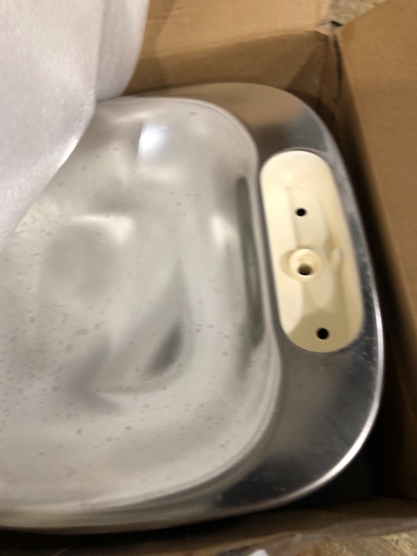 Photo 1 of *MISSING SPOUT AND FILTERS*oneisall Stainless Steel Cat Water Fountain, 3.5L/118fl oz Automatic Pet Drinking Fountains for Cats Indoor, Quiet Running Cat Waterer Fountains(PW03 Cat Fountain +3 Sets Filters)