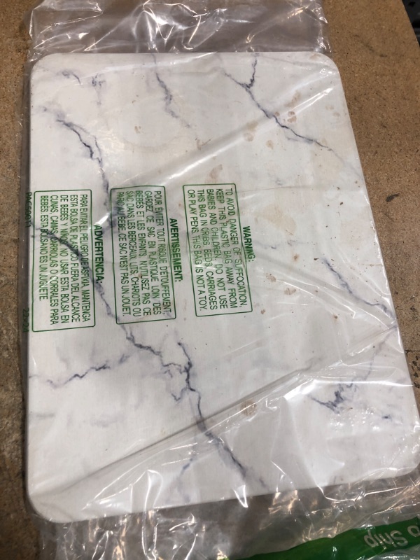 Photo 1 of ***DIRTY*** Plentio Quick Dry Stone Drying Mat for Kitchen Counter, Water-Absorbent Diatomaceous Dish Drying Mats, Multi-Purpose Stone Drying Tray for Cups Dishes Bottles, Pearl White-Marble