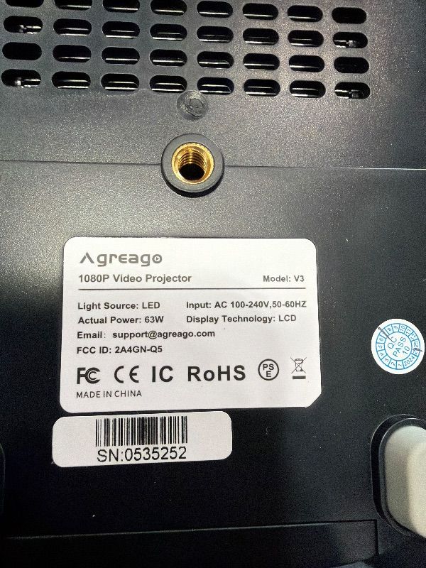 Photo 1 of [Electric Focus] Projector with WiFi and Bluetooth, Native 1080P 15,000 Lumens 4K Supported, Agreago Outdoor Movie Projector for Home Theater UP to 300", for iOS/Android/TV Stick/HDMI/USB