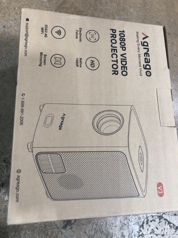 Photo 1 of [Electric Focus] Projector with WiFi and Bluetooth, Native 1080P 15,000 Lumens 4K Supported, Agreago Outdoor Movie Projector for Home Theater UP to 300", for iOS/Android/TV Stick/HDMI/USB