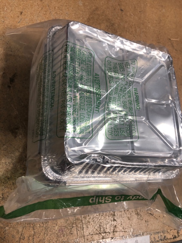 Photo 1 of (35 Pack) 8x8 Square Aluminum Baking Cake Pans with Clear Plastic Lids - Foil Pans with Lids - Disposable Food Containers Great for Cooking, Heating, Storing, Prepping Food