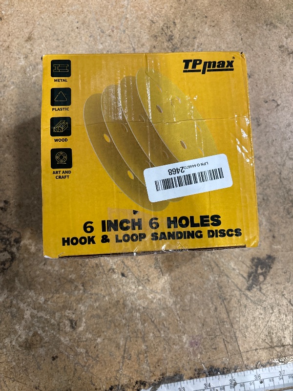 Photo 1 of 100PCS 6 Inch 220 Grit 150mm 6 Hole Sanding Discs Sandpaper - Premium Gold Round Hook and Loop for Random Orbital Sander - Ideal for Wood, Metal, Automotive