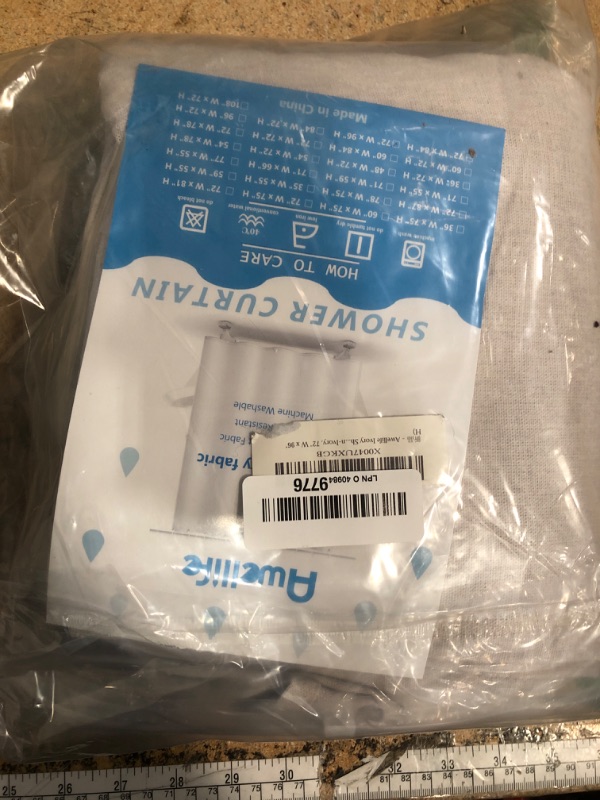 Photo 1 of **FABRIC DIFFERS IN PERSON** Awellife Extra Long 96 Inch Shower Curtain Linen Textured Boho Farmhouse Shower Curtains for Bathroom Fabric Cream Cloth Liner, Extra Long 72" W x 96" L