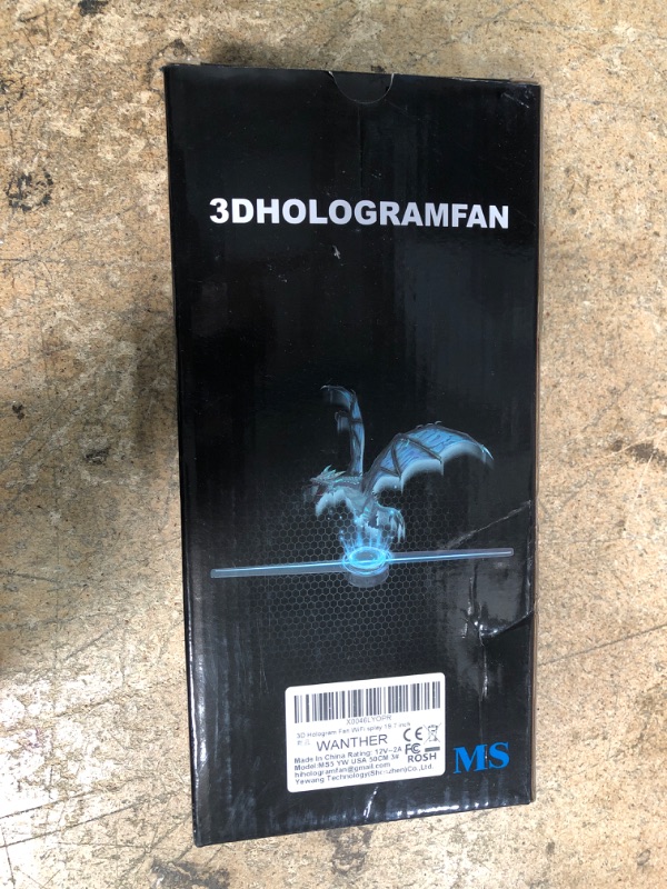 Photo 1 of **UNKNOWN DAMAGES/MISSING ASSEMBLY PIECES/ UNTESTED**  3DHologram Fan, 18.9-Inch Hologram Fan Display Projector with Wifi+Bluetooth+Remote, 3DHologram HD LED with 700 Video, Holographic Fan for Halloween, Parties,48CM HologramFan