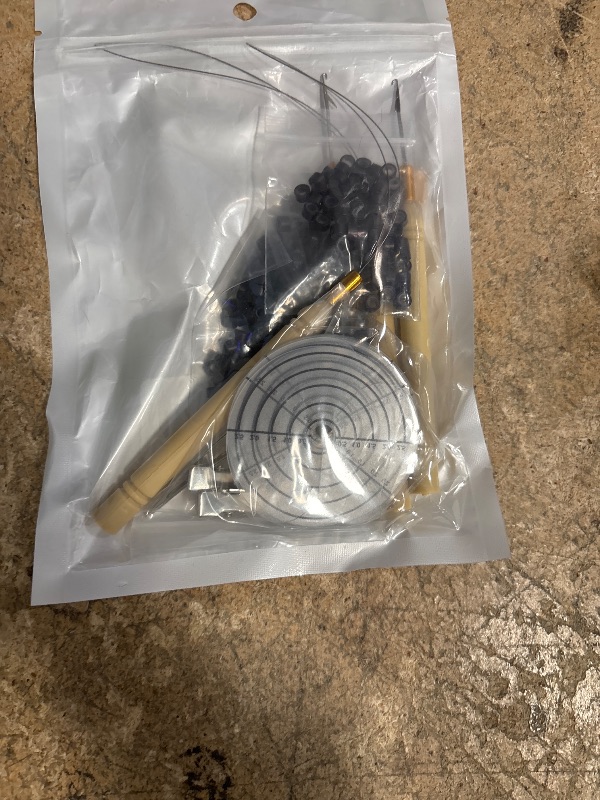 Photo 1 of 200 Pcs Silicone Micro Rings Hair Extensions Tools Kit: Three-hole Hair Pliers, Micro Pulling Hook Needle, Loop Threader and Silicone Micro Links Rings Beads (Dark brown)