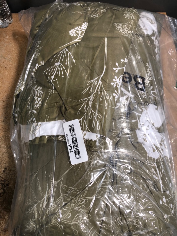 Photo 1 of Bedsure King Comforter Set - Olive Green Bed Set, 3 Pieces Cute Floral Bedding, 1 Soft Reversible Botanical Flowers Comforter and 2 Pillow Shams