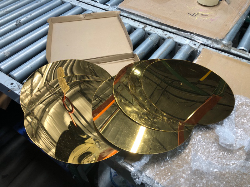 Photo 1 of ***MISSING 5 PCS***(READ NOTES)
Thyle 12 Pcs 12 Inch Acrylic Round Mirror for Table Centerpieces Circle Mirror Candle Plates for Wall Wedding Table Centerpieces for Christmas Party Decor, Thickness 1 mm (Gold)
